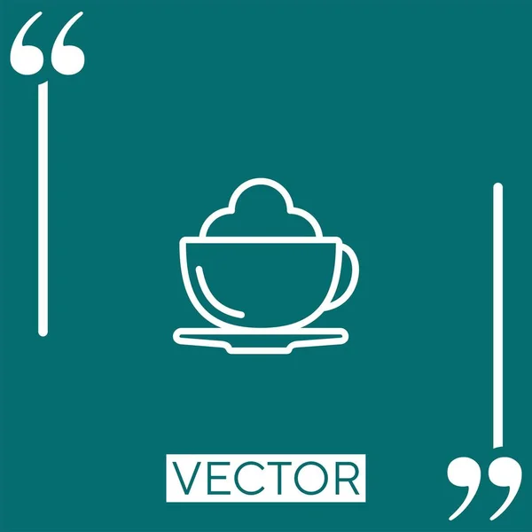 Taza Café Icono Vectorial Icono Lineal Línea Carrera Editable — Vector de stock