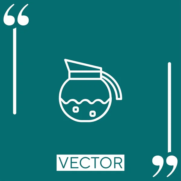 Café Olla Vector Icono Icono Lineal Línea Carrera Editable — Vector de stock