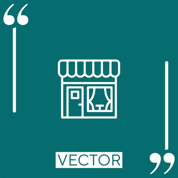 Coffeeshop Vektorsymbol Lineares Symbol Editierbare Strichlinie — Stockvektor