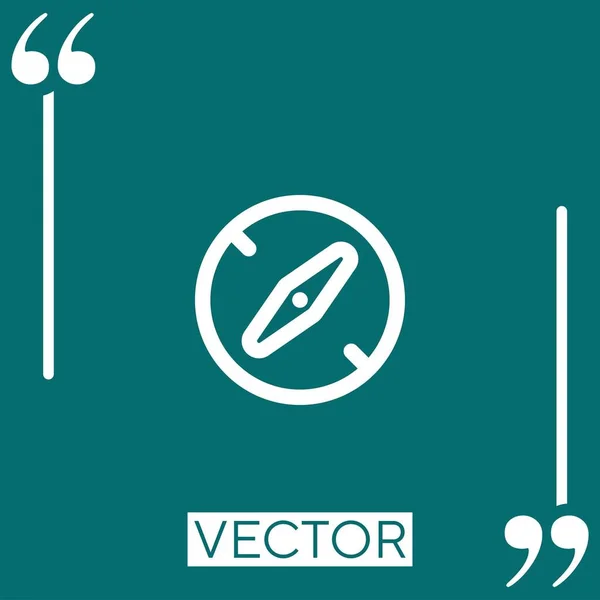 Brújula Contorno Vector Icono Icono Lineal Línea Carrera Editable — Vector de stock