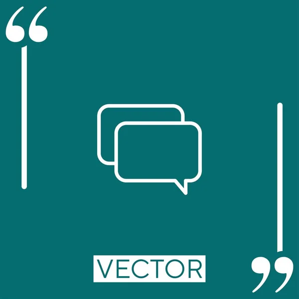 Símbolo Conversación Icono Vectorial Icono Lineal Línea Carrera Editable — Vector de stock