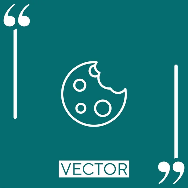 Cookie Vektor Symbol Lineares Symbol Editierbare Strichlinie — Stockvektor