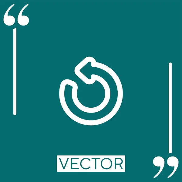 Antihorario Flecha Circular Contorno Vector Icono Icono Icono Lineal Línea — Vector de stock