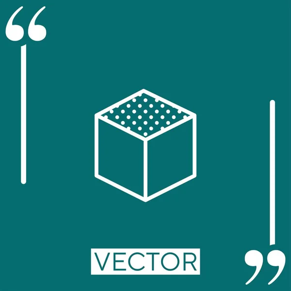 Icône Vectorielle Cube Icône Linéaire Ligne Course Modifiable — Image vectorielle