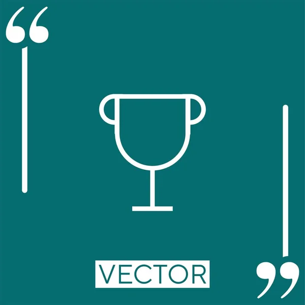 Cup Award Vektor Symbol Lineares Symbol Editierbare Strichlinie — Stockvektor