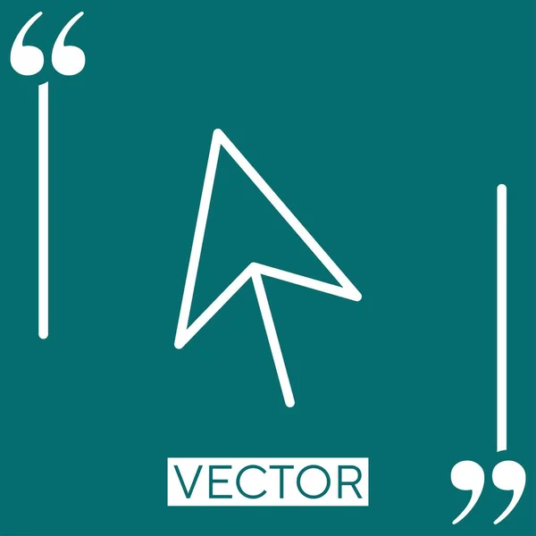 Icono Del Vector Del Cursor Icono Lineal Línea Carrera Editable — Vector de stock