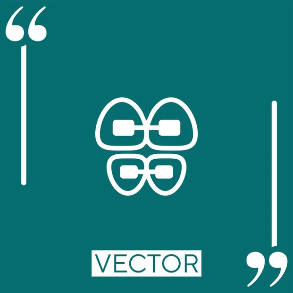 Icône Vectorielle Dispositif Dentaire Icône Linéaire Ligne Course Modifiable — Image vectorielle