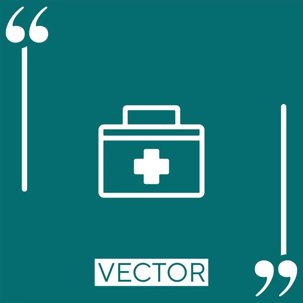 Doctor Maleta Vector Icono Icono Lineal Línea Carrera Editable — Vector de stock