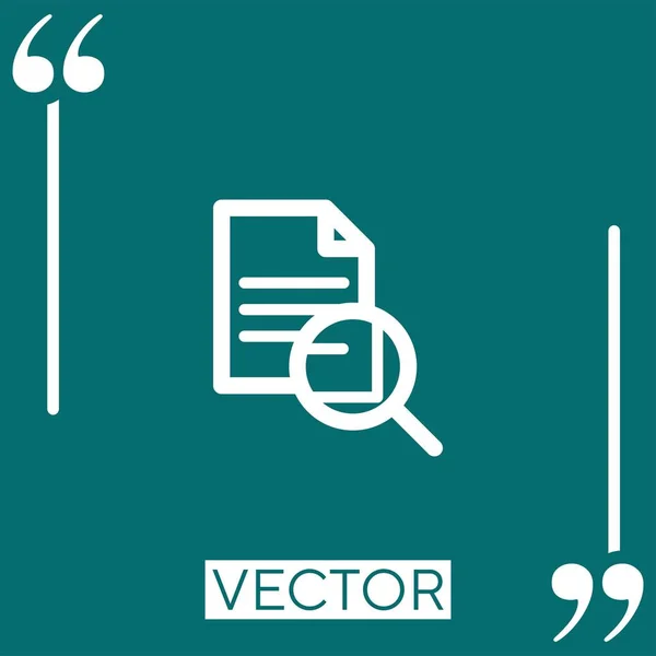 Document Icône Vectorielle Icône Linéaire Ligne Course Modifiable — Image vectorielle