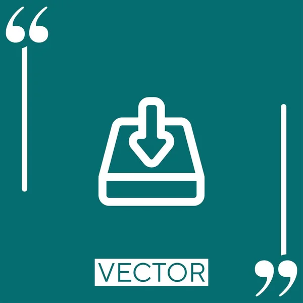 Herunterladen Auf Festplatte Vektor Symbol Lineares Symbol Editierbare Strichlinie — Stockvektor