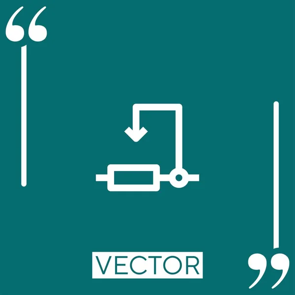 Elektronik Vektor Symbol Lineares Symbol Editierbare Strichlinie — Stockvektor