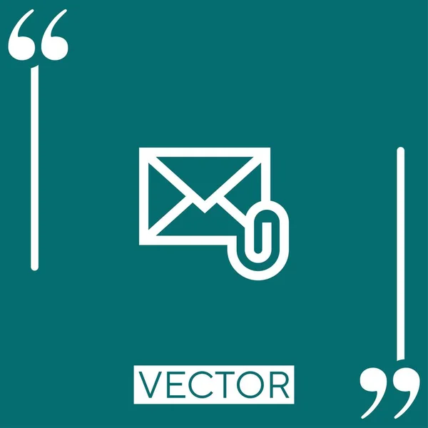 Email Vektor Ikon Lineáris Ikon Szerkeszthető Vonal — Stock Vector