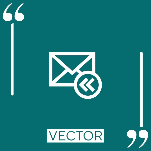 Ícone Vetor Mail Ícone Linear Linha Curso Editável — Vetor de Stock