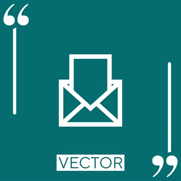 Email Vektor Ikon Lineáris Ikon Szerkeszthető Vonal — Stock Vector