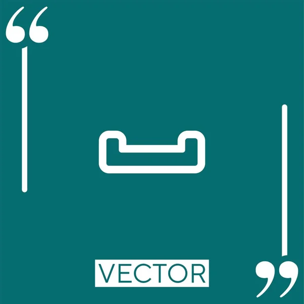 Bandeja Correo Electrónico Contorno Vector Icono Icono Lineal Línea Carrera — Vector de stock