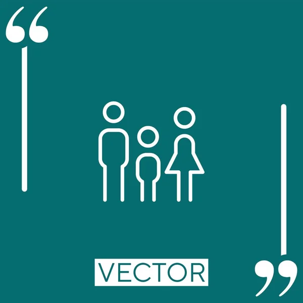 Familia Vector Icono Icono Lineal Línea Carrera Editable — Vector de stock