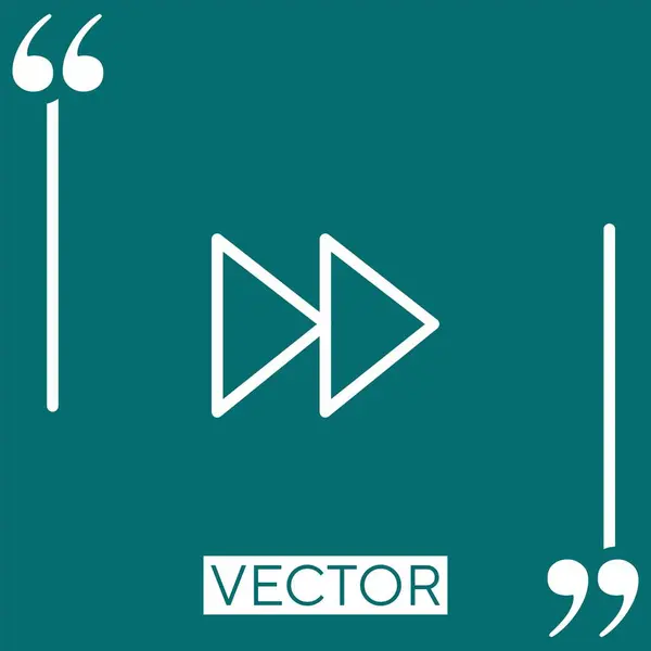 Icono Vector Botón Avance Rápido Icono Lineal Línea Carrera Editable — Vector de stock