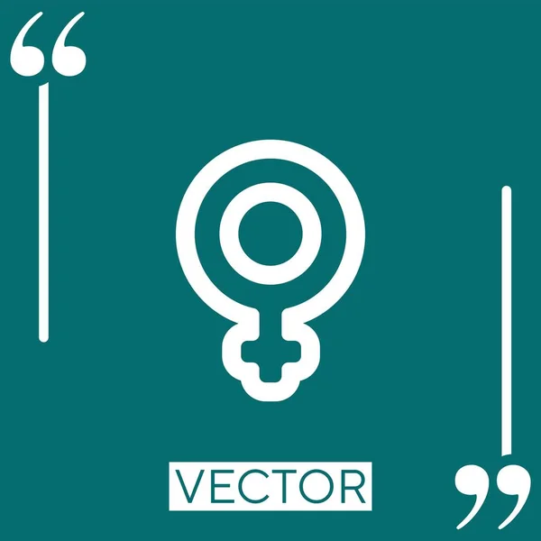 Ícone Vetor Contorno Sinal Feminino Ícone Linear Linha Curso Editável — Vetor de Stock