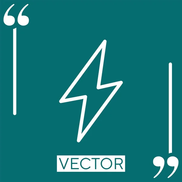 Blitz Blitz Vektorsymbol Lineares Symbol Editierbare Strichlinie — Stockvektor