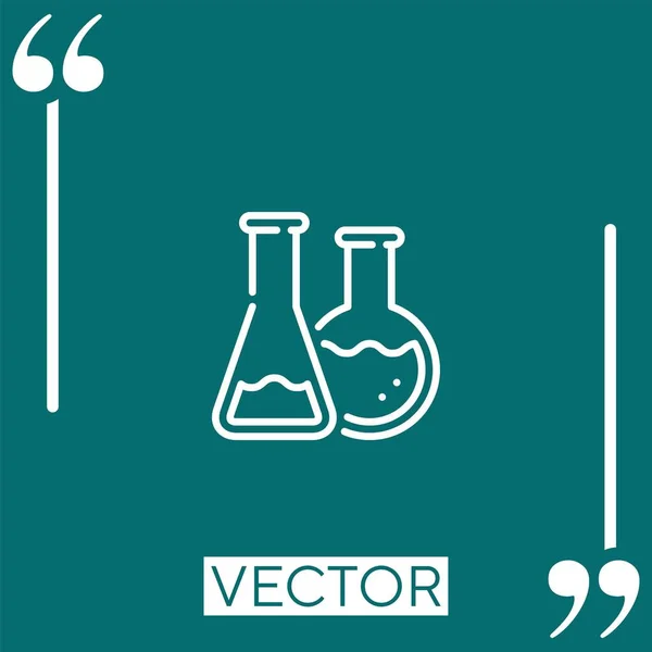 Flasks Vector Icon Linear Icon Editable Stroke Line — Stock Vector