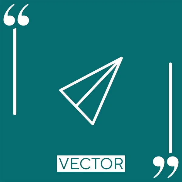 Vuelo Origami Avión Vector Icono Icono Lineal Línea Carrera Editable — Vector de stock