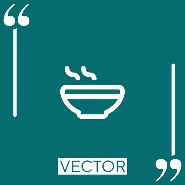 Essen Heiße Schüssel Vektor Symbol Lineares Symbol Editierbare Strichlinie — Stockvektor