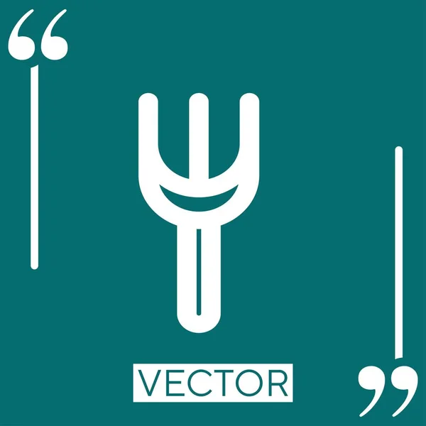 Gabelessen Oder Gartenwerkzeug Umreißen Vektor Symbol Lineares Symbol Editierbare Strichlinie — Stockvektor