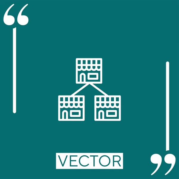 Franchise Vektorsymbol Lineares Symbol Editierbare Strichlinie — Stockvektor