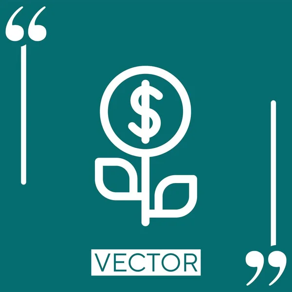 Fund Growth Vector Icon Icona Lineare Linea Corsa Modificabile — Vettoriale Stock