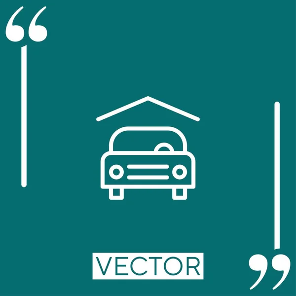 Garage Vector Icono Icono Lineal Línea Carrera Editable — Vector de stock