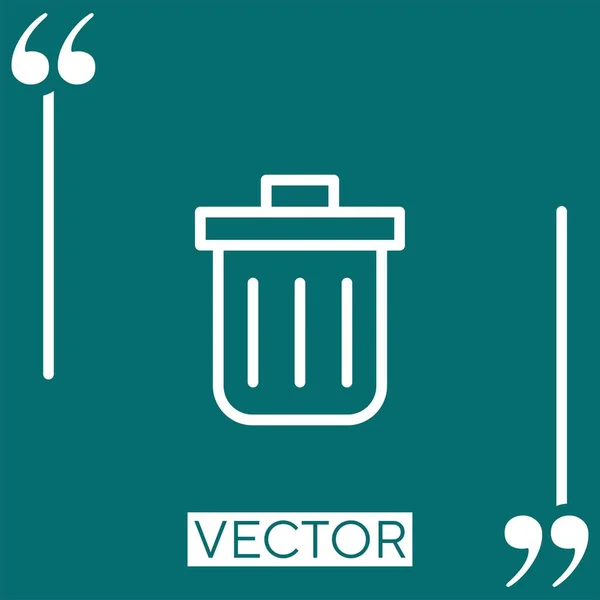 Müllvektorsymbol Lineares Symbol Editierbare Strichlinie — Stockvektor