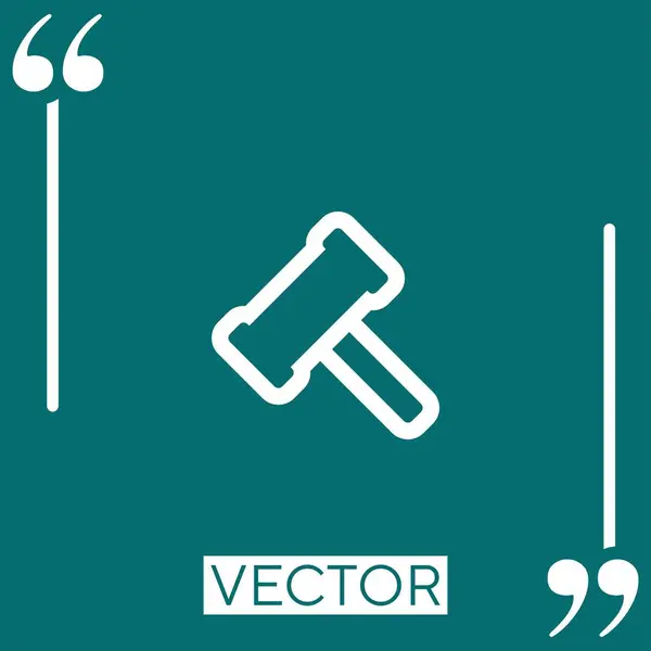 Martillo Contorno Vector Icono Icono Lineal Línea Carrera Editable — Vector de stock