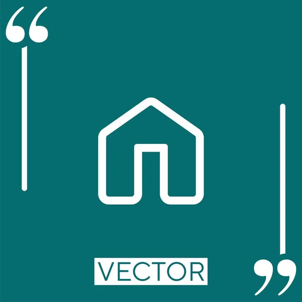 Home Bosquejado Icono Vector Casa Icono Lineal Línea Carrera Editable — Vector de stock