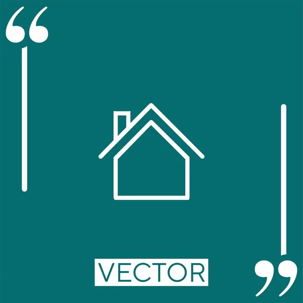 Ícone Vetor Símbolo Home Ícone Linear Linha Curso Editável — Vetor de Stock