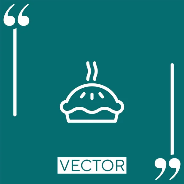 Ícone Vetor Torta Quente Ícone Linear Linha Curso Editável — Vetor de Stock