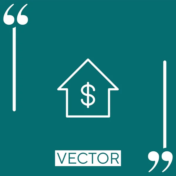Ícone Vetor Preço Casa Ícone Linear Linha Curso Editável — Vetor de Stock