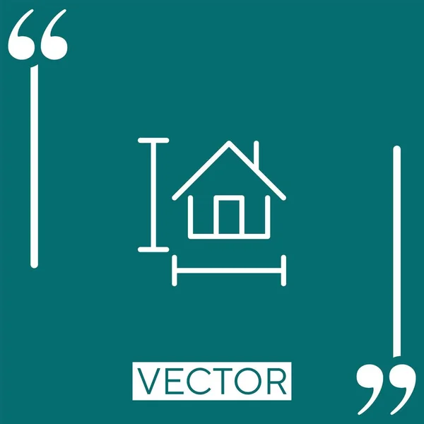 Casa Tamanho Vetor Ícone Ícone Linear Linha Curso Editável — Vetor de Stock