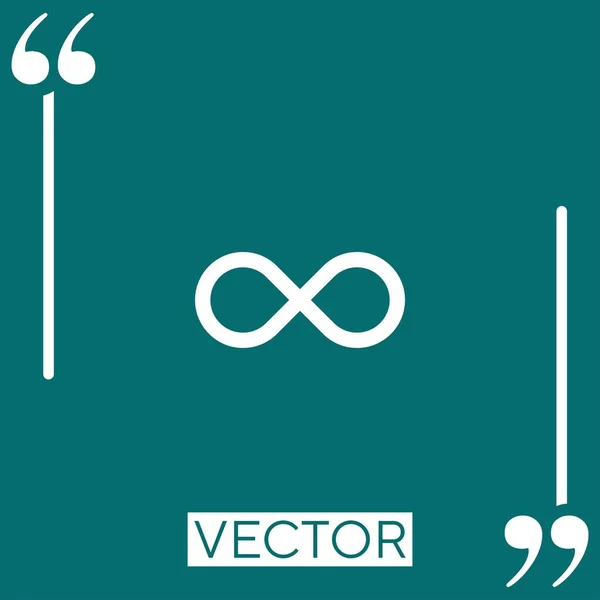 Icono Vector Signo Infinito Icono Lineal Línea Carrera Editable — Vector de stock