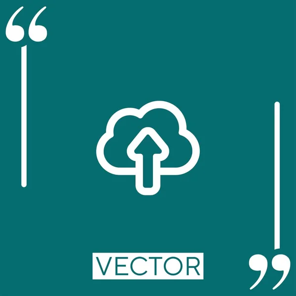 Internet Upload Outline Vektor Icon Lineares Icon Editierbare Strichlinie — Stockvektor