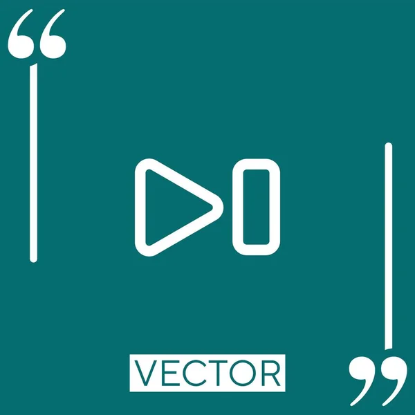 Última Pista Delineado Icono Vector Botón Multimedia Icono Lineal Línea — Vector de stock