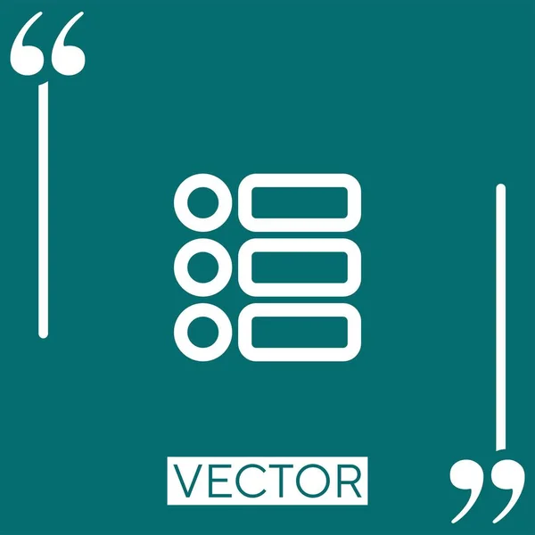 Lista Boton Interfaz Delineado Tres Ítems Icono Vectorial Icono Lineal — Vector de stock