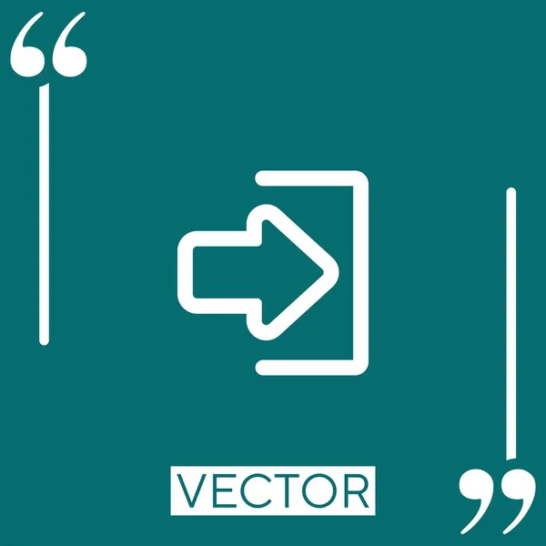 Login Pfeil Umreißt Vektorsymbol Lineares Symbol Editierbare Strichlinie — Stockvektor