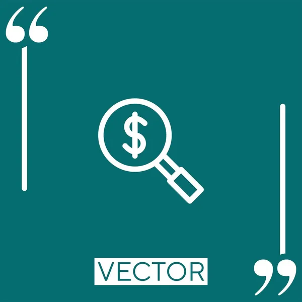 Procurando Por Ícone Vetorial Investivo Ícone Linear Linha Curso Editável — Vetor de Stock