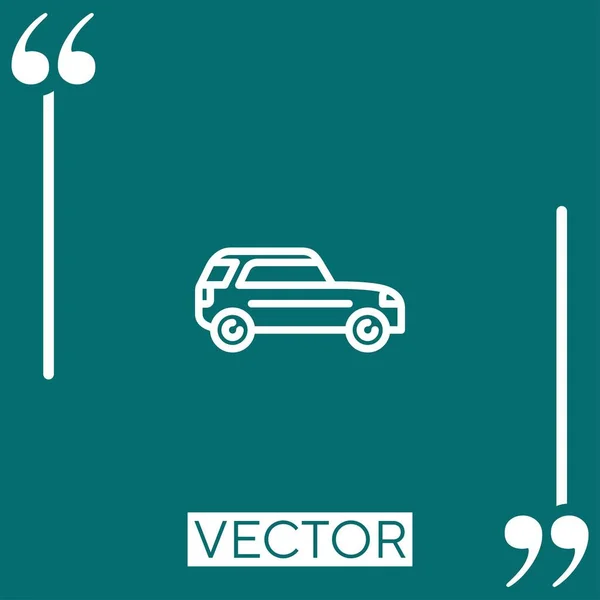 Ícone Vetor Carro Longo Ícone Linear Linha Curso Editável — Vetor de Stock