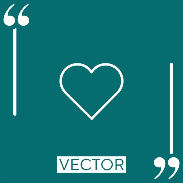 Icono Hermoso Vector Del Corazón Icono Lineal Línea Carrera Editable — Vector de stock