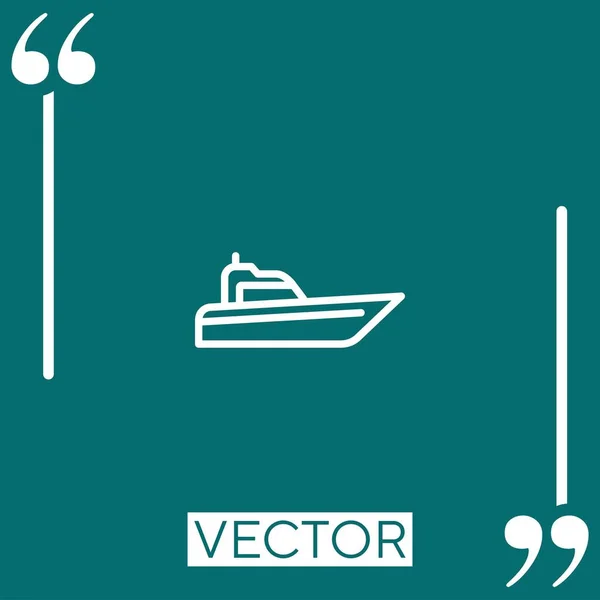 Luxury Yacht Vector Icon Linear Icon Editable Stroke Line — Stock Vector