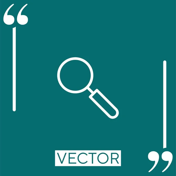 Ícone Vetor Lupa Ícone Linear Linha Curso Editável — Vetor de Stock