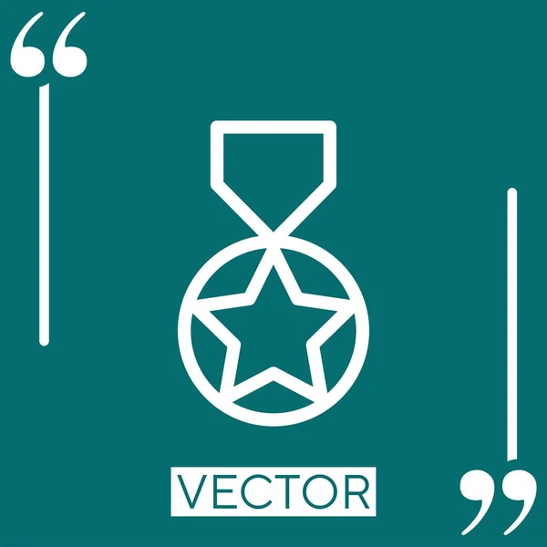 Medaillenvektorsymbol Lineares Symbol Editierbare Strichlinie — Stockvektor