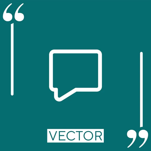 Message Rectangular Empty Outlined Speech Bubble Vector Icon Linear Icon — Stock Vector