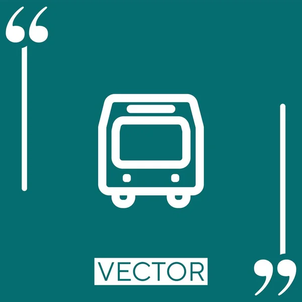 Metro Frontal Contorno Vector Icono Icono Lineal Línea Carrera Editable — Vector de stock
